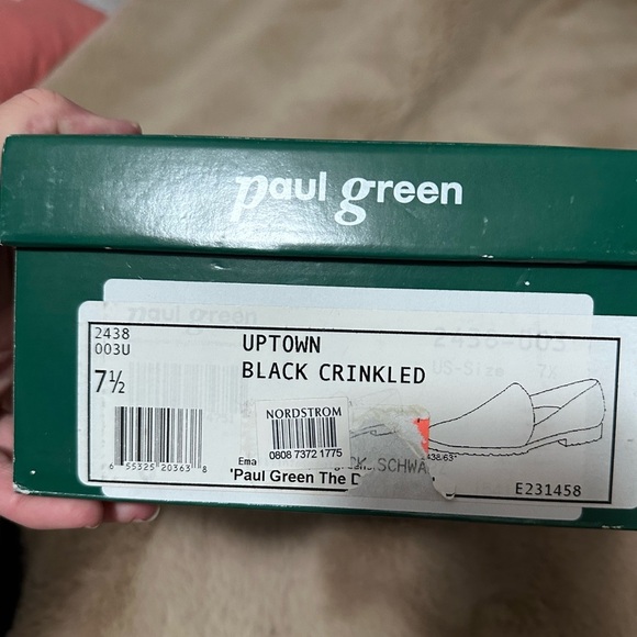 Paul Green Uptowm Sleek Black Womem’s Crinkle Loafers 7.5 - Picture 8 of 8